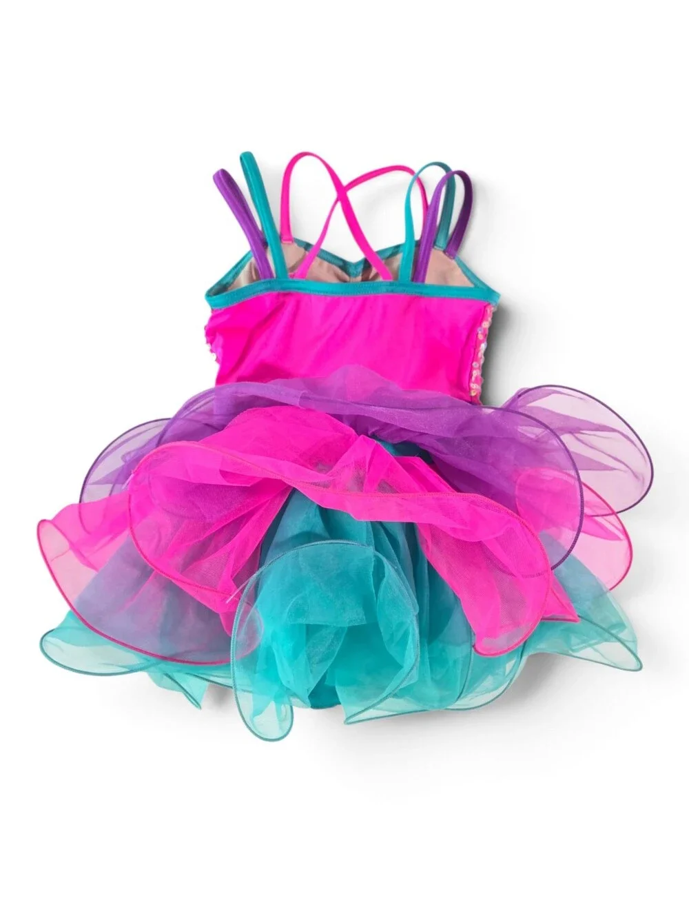 Weissman Girls Multi Wire Tutu Dress Girls Sequined Dance Costume Pink